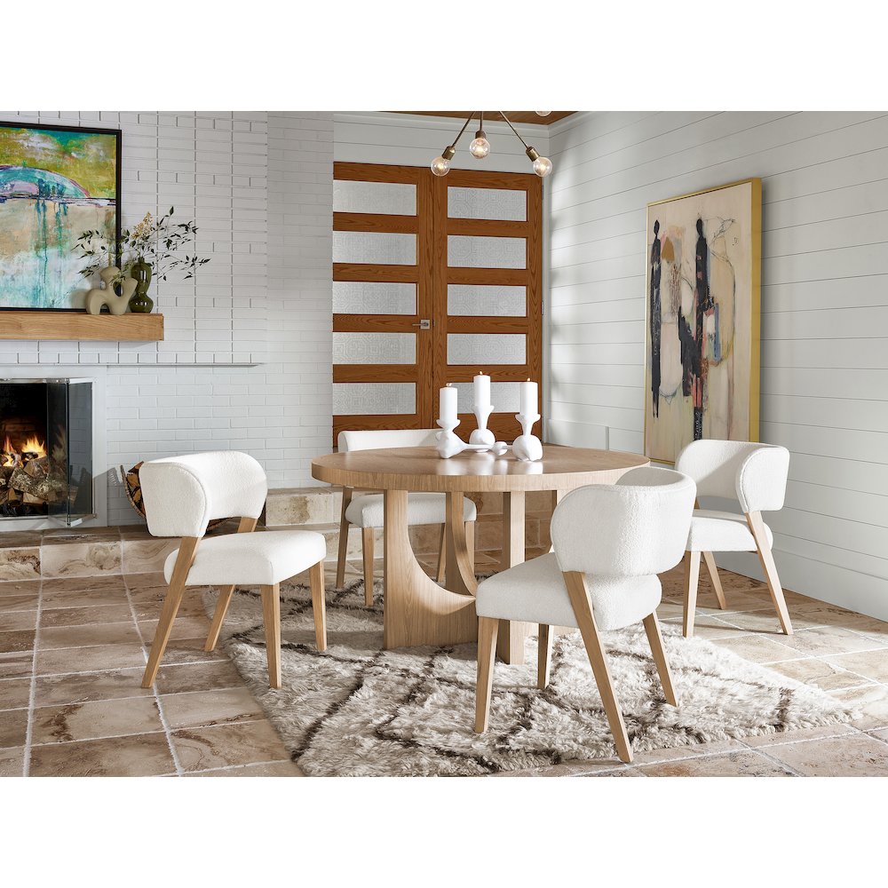 Callon Round Dining Table In Tech Oak Color