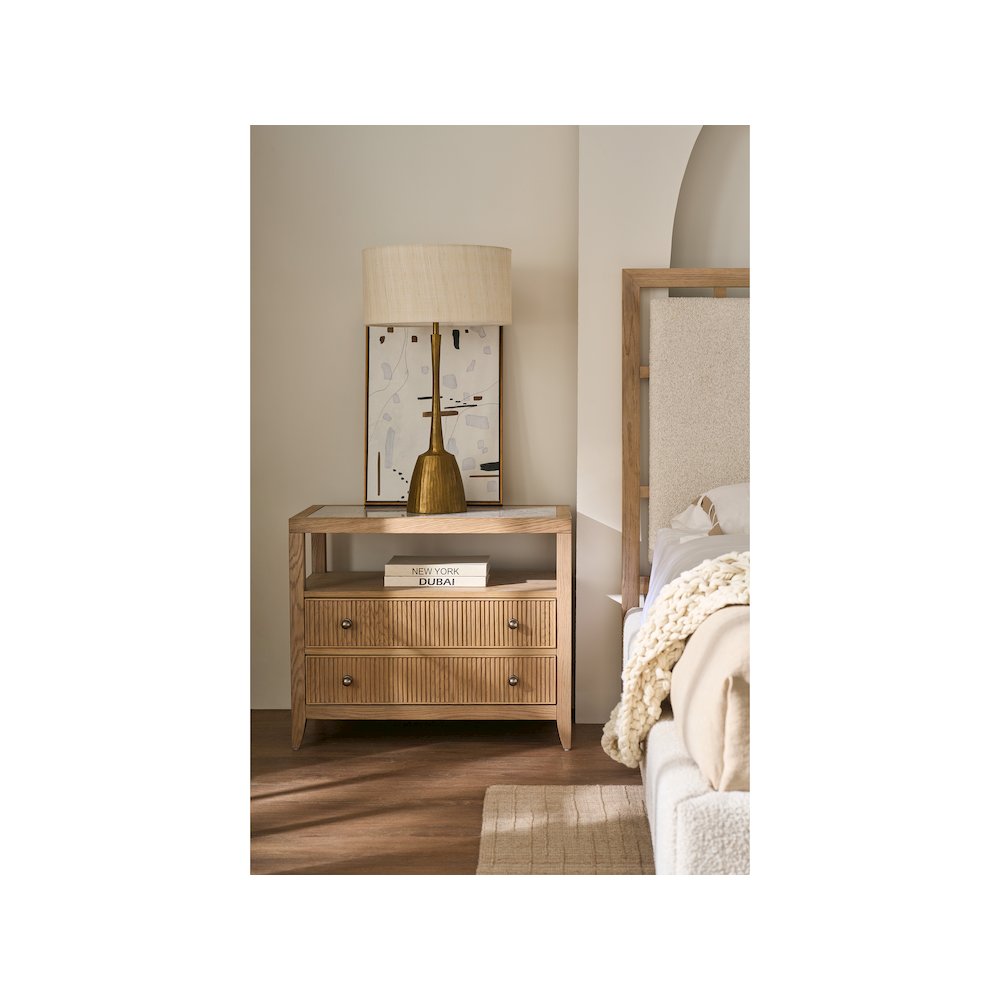 Carmen Two Drawer Nightstand in Skylark Color