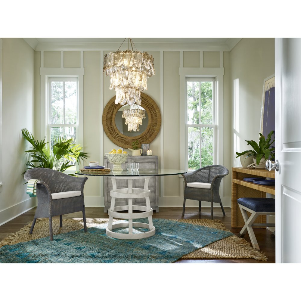 Round Glass Table 44" In Sandbar Color