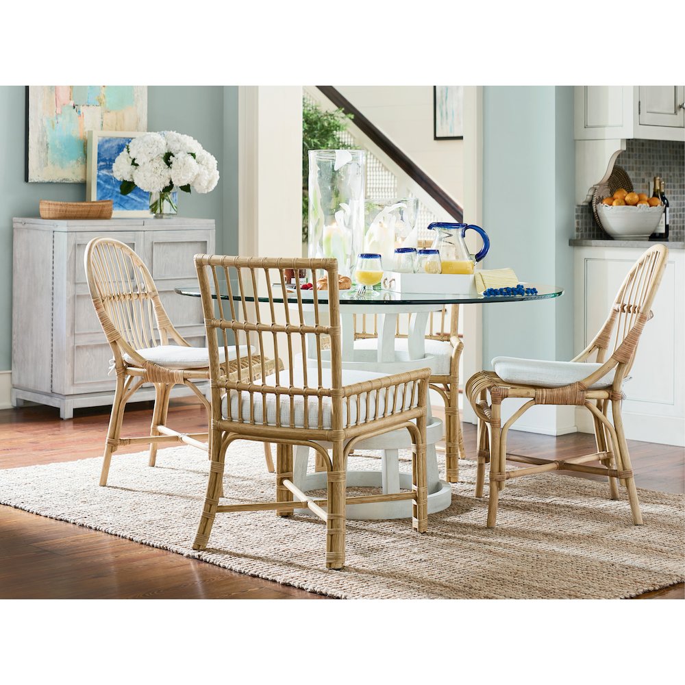 Round Glass Table 44" In Sandbar Color