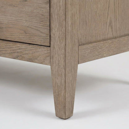 Gray Oak Finish Nightstand with Modern Design and Distressed Accents