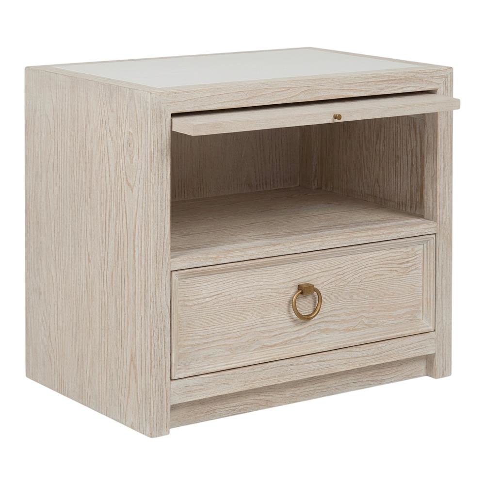 Sea Oat Drawer Nightstand with Distressed Finish and Stylish Design