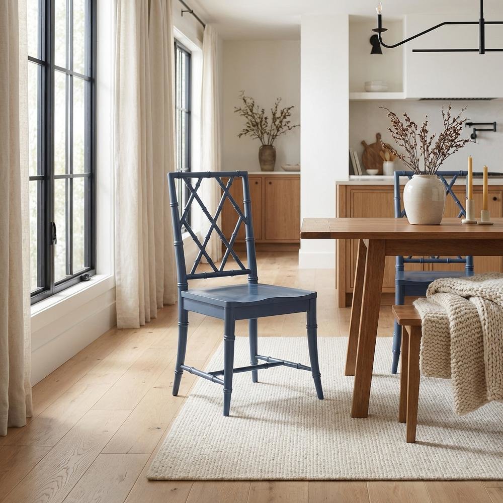 Distressed Finish X-Back Dining Chairs Set of 2 - Stylish Design, Robust