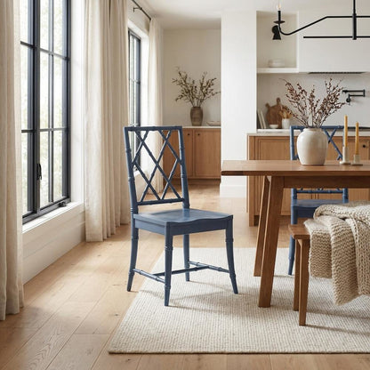 Distressed Finish X-Back Dining Chairs Set of 2 - Stylish Design, Robust
