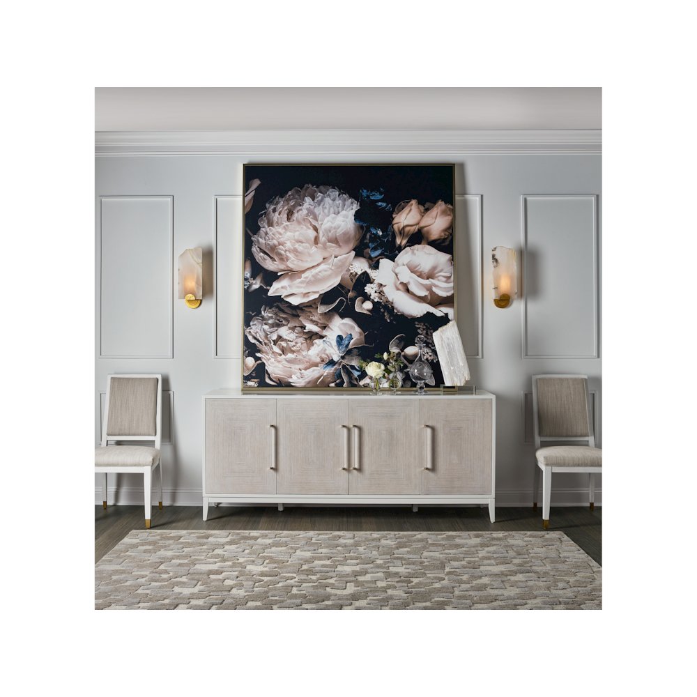 Desert Rose Credenza In White Lacquer Color