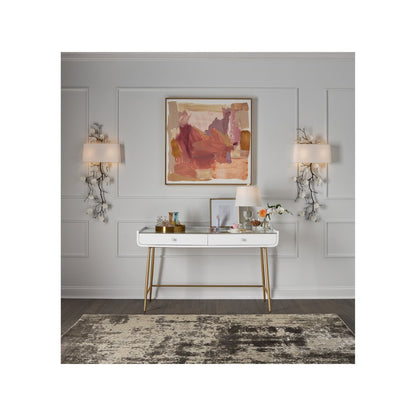 Allure Vanity Desk In White Lacquer Color