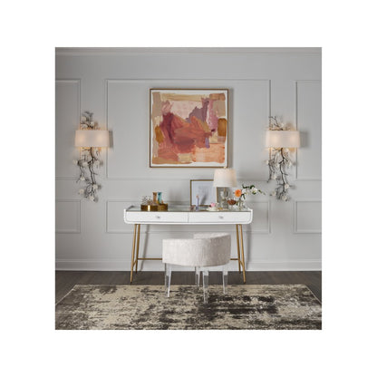 Allure Vanity Desk In White Lacquer Color