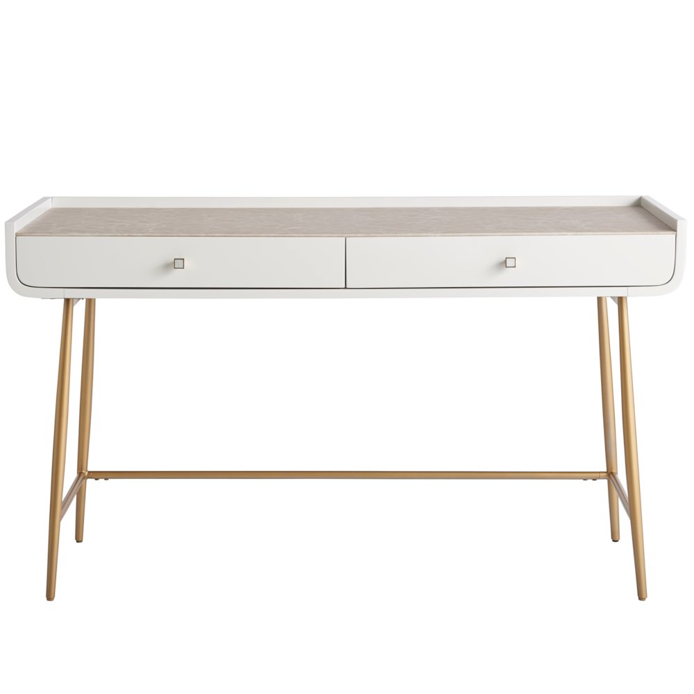 Allure Vanity Desk In White Lacquer Color