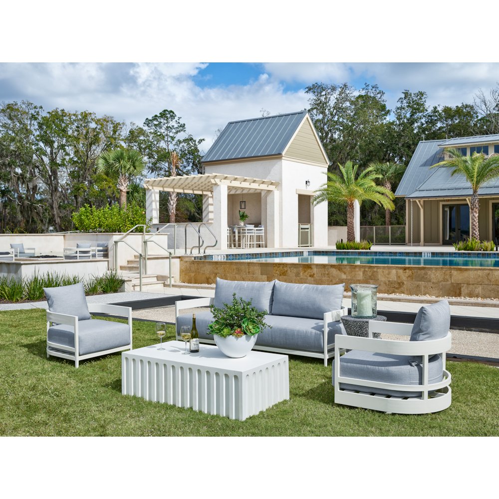 Edisto Cocktail Table In Abaco White Color