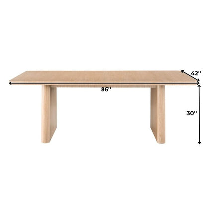 Extendable Oak Dining Table in Brown Wood with 24" Leaf for 8 People
