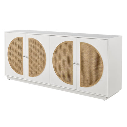 Nomad Credenza In Cane/Glacier Color