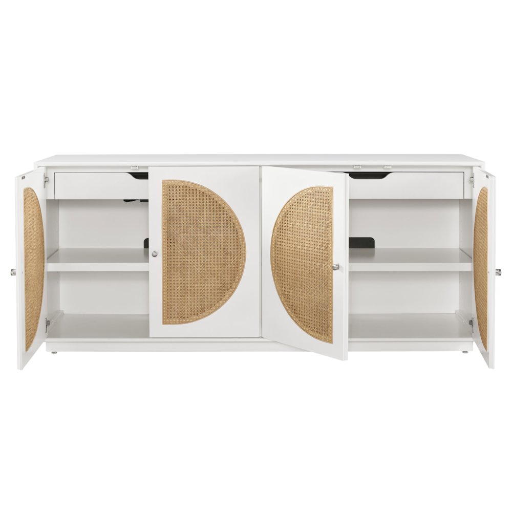 Nomad Credenza In Cane/Glacier Color