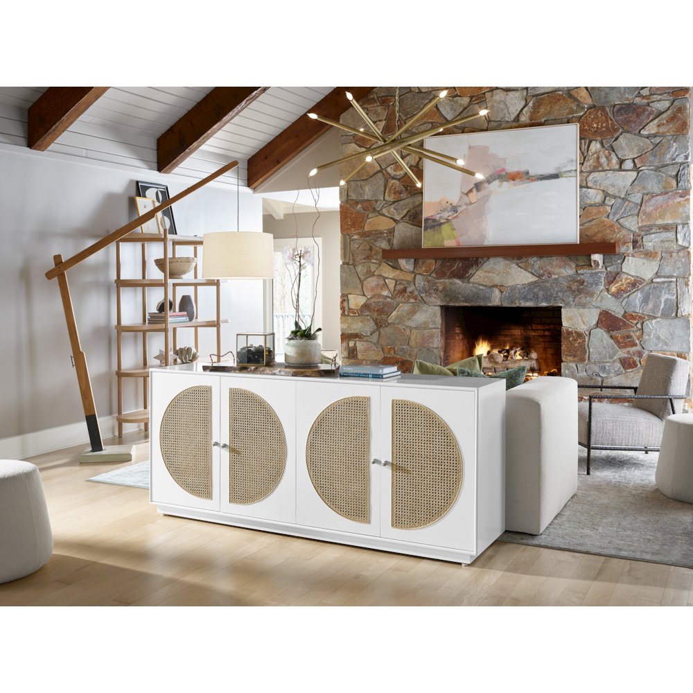 Nomad Credenza In Cane/Glacier Color