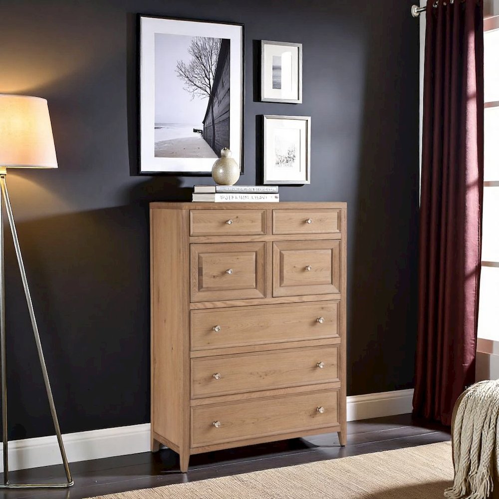 Beige Chest of Drawers with Doors and Drawers for Bedroom Furniture