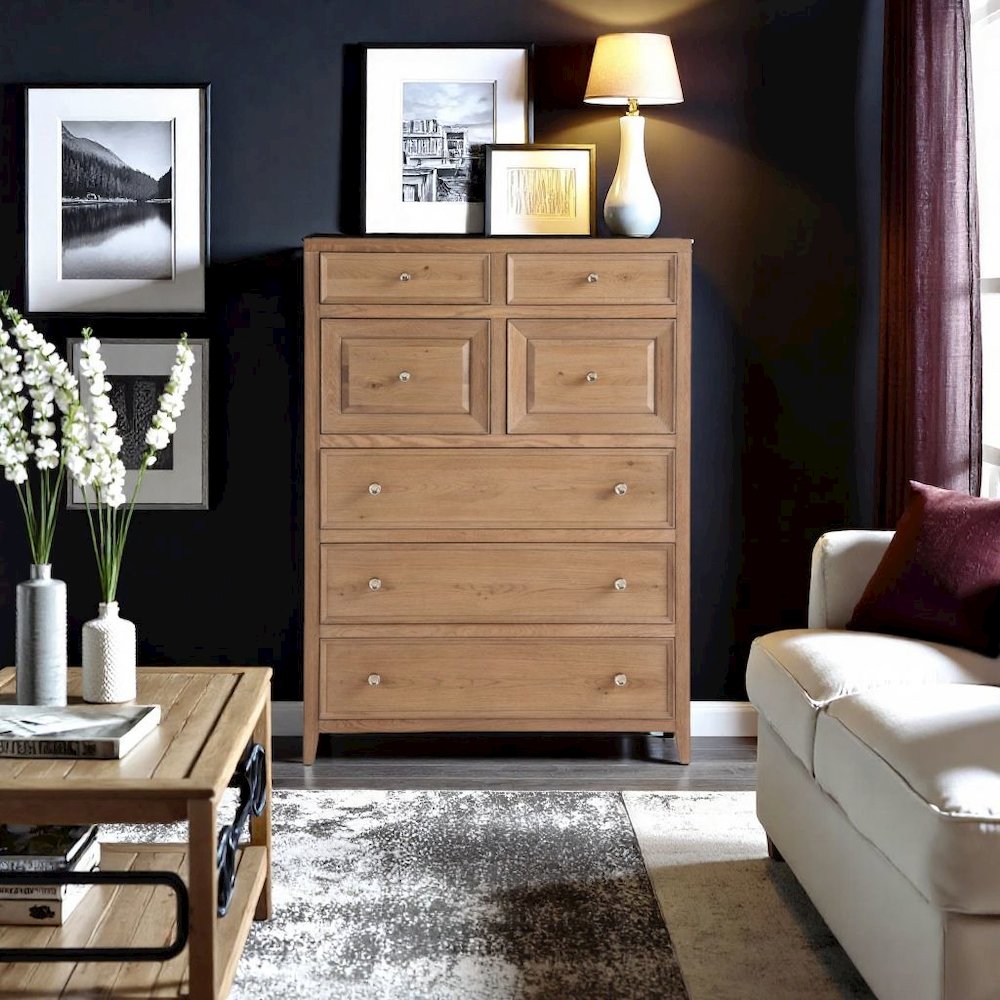 Beige Chest of Drawers with Doors and Drawers for Bedroom Furniture
