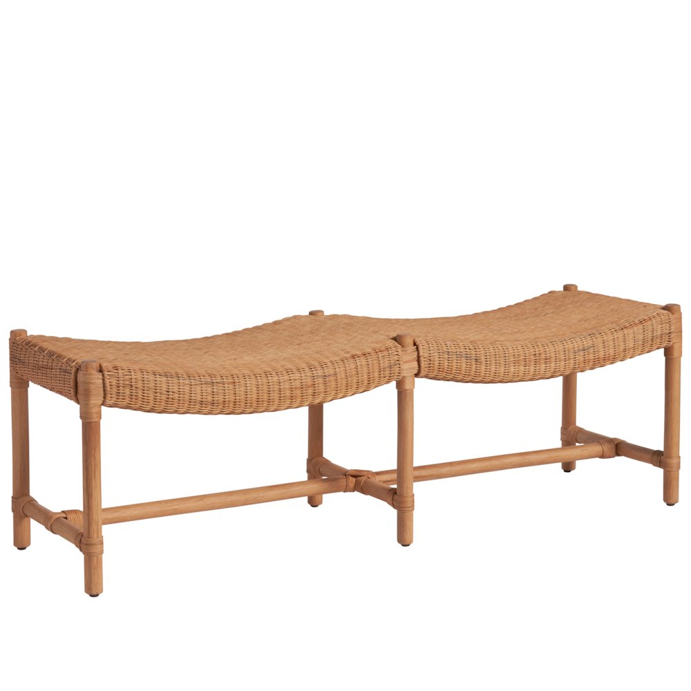 Murro Bay Bench In Natural Rattan Color