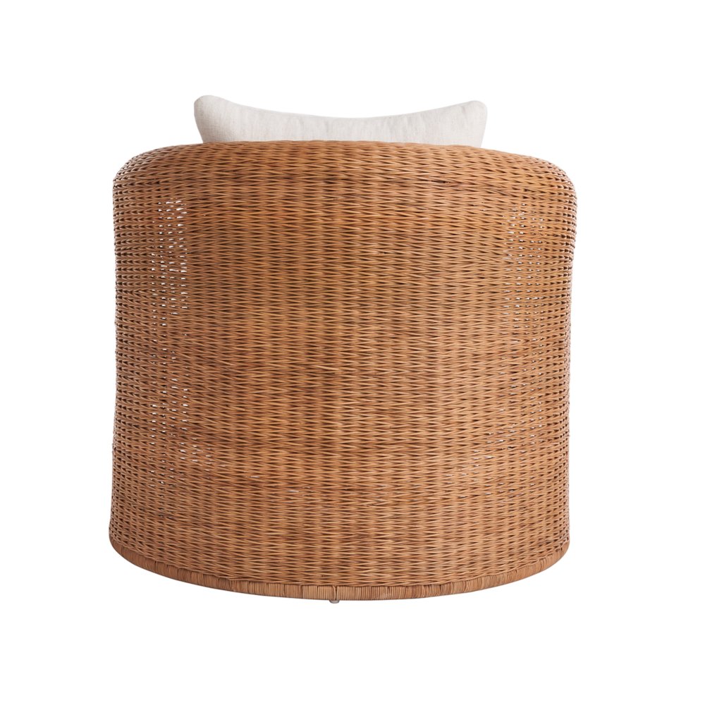 Key Largo Lounge Chair In Fishbone Weave Rattan Color