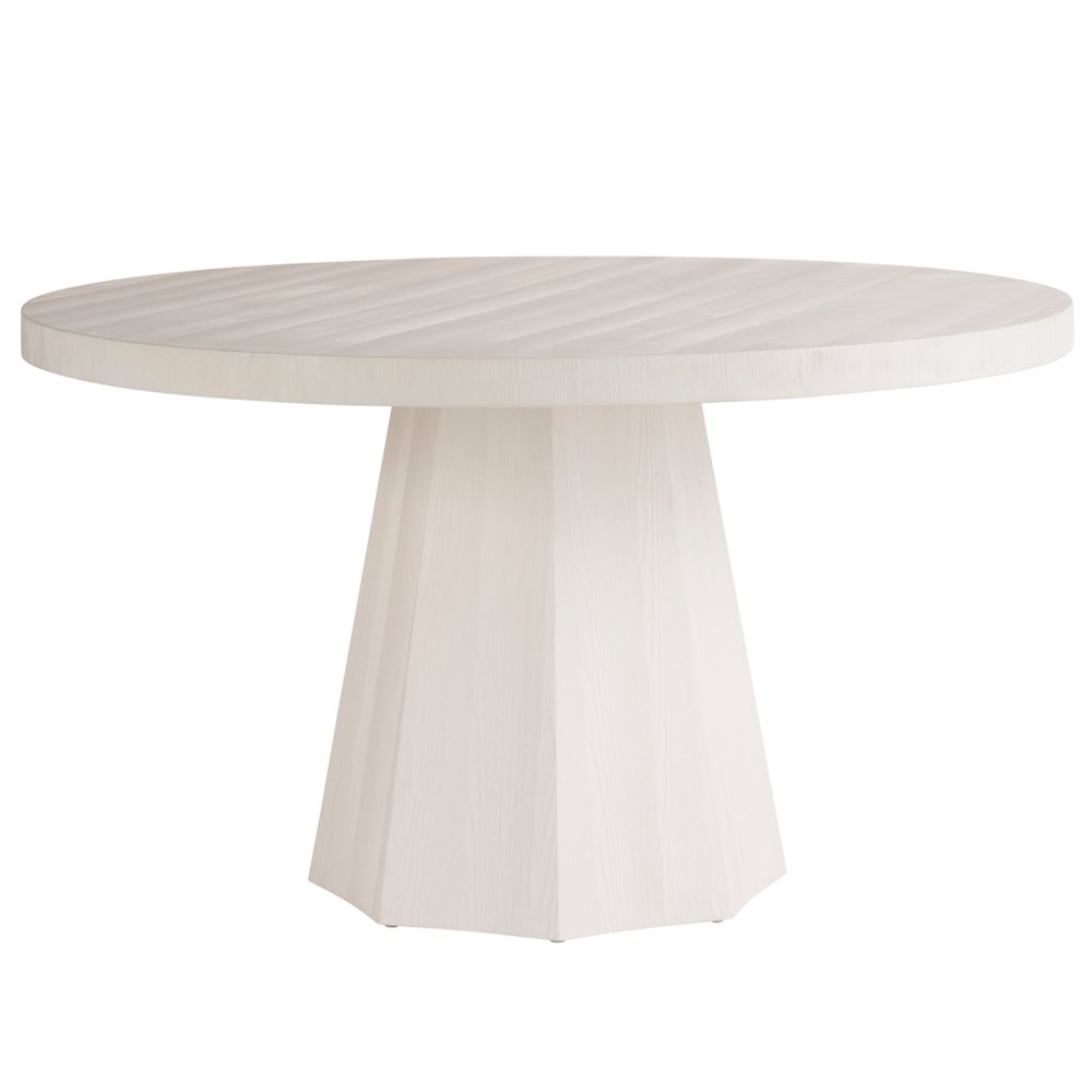 Mackinaw Round Dining Table In White Sand Color