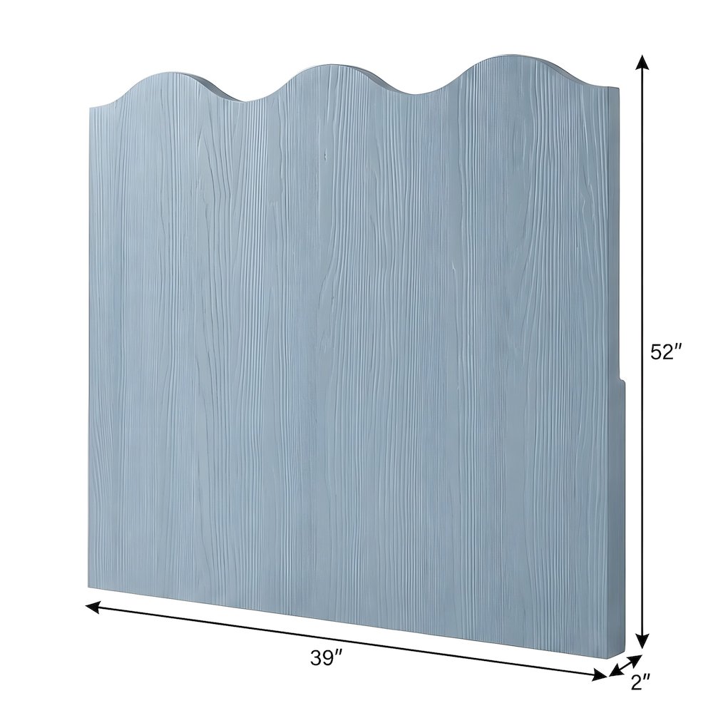 Engineered Wood Twin Headboard with Back Panel, Hand-Finished Coastal Style