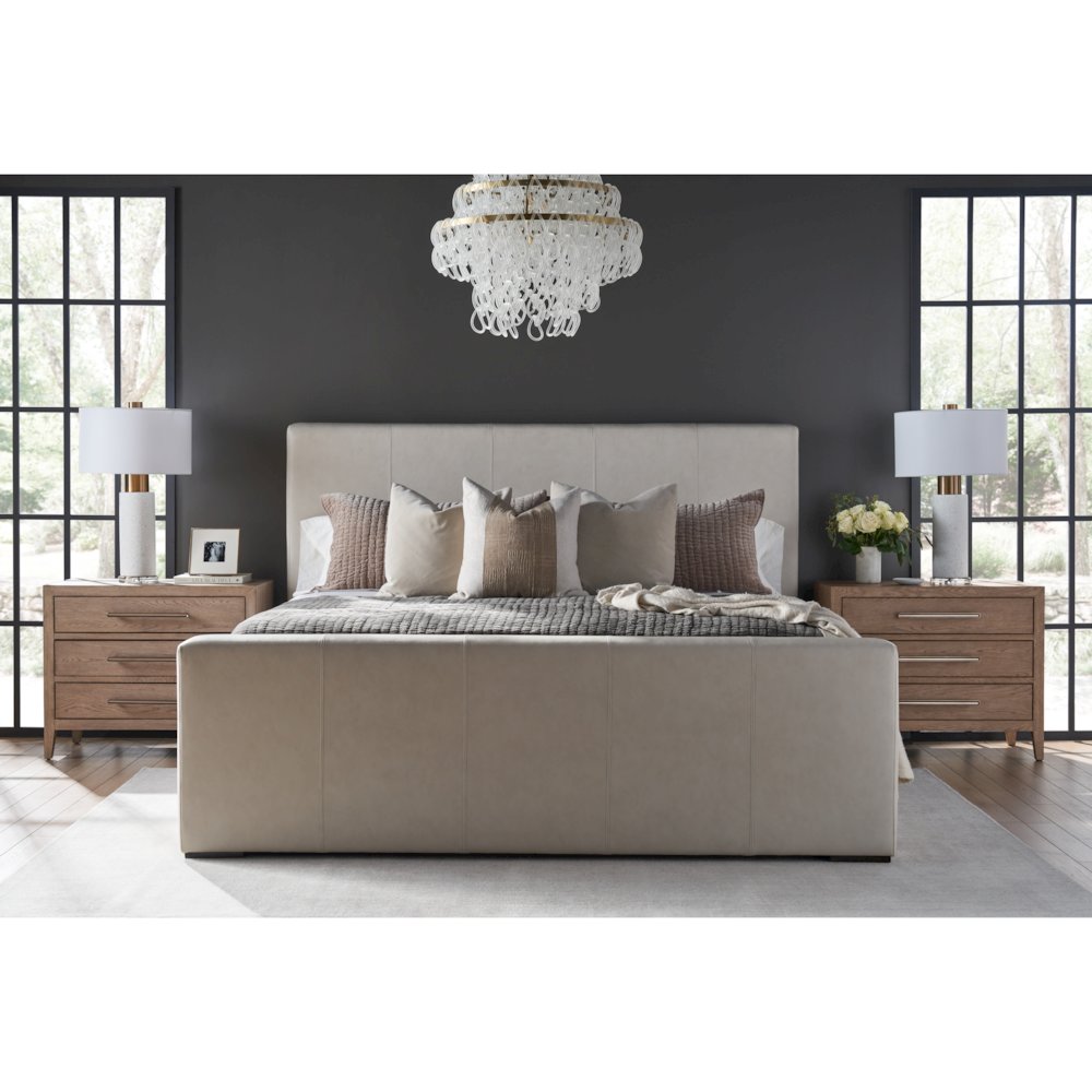 Bowie Bed King In Aged Satin Pewter Color