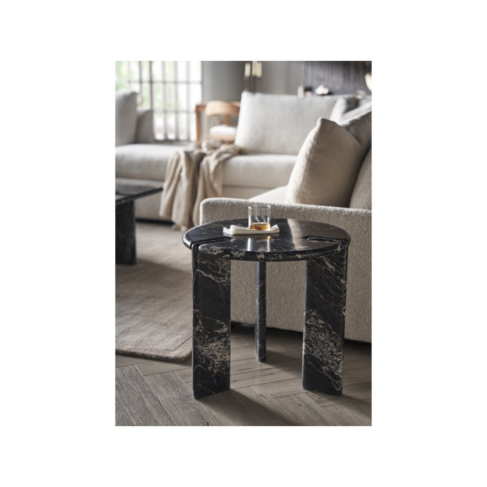 Magnus End Table In Golden Portoro Marble Color