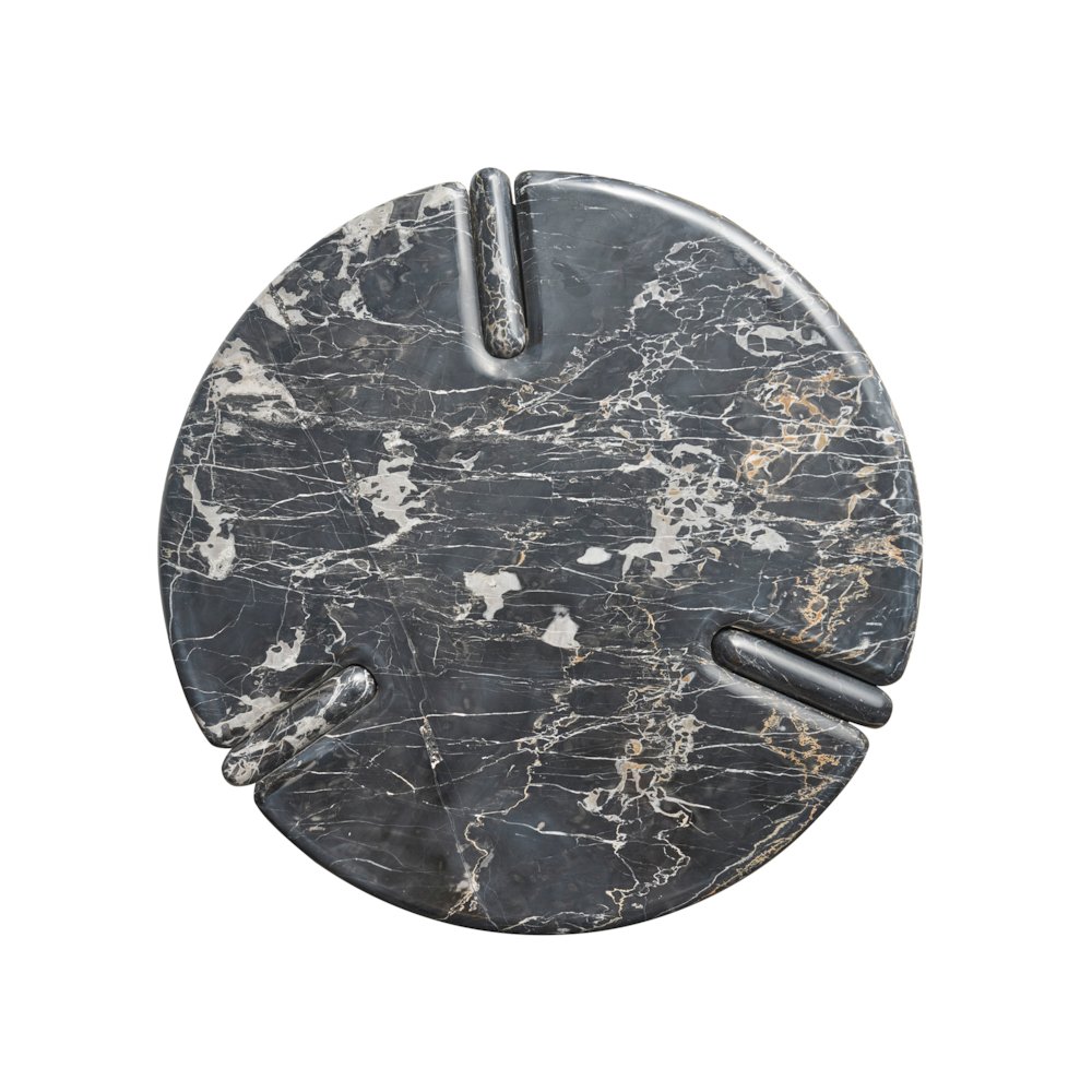 Magnus End Table In Golden Portoro Marble Color