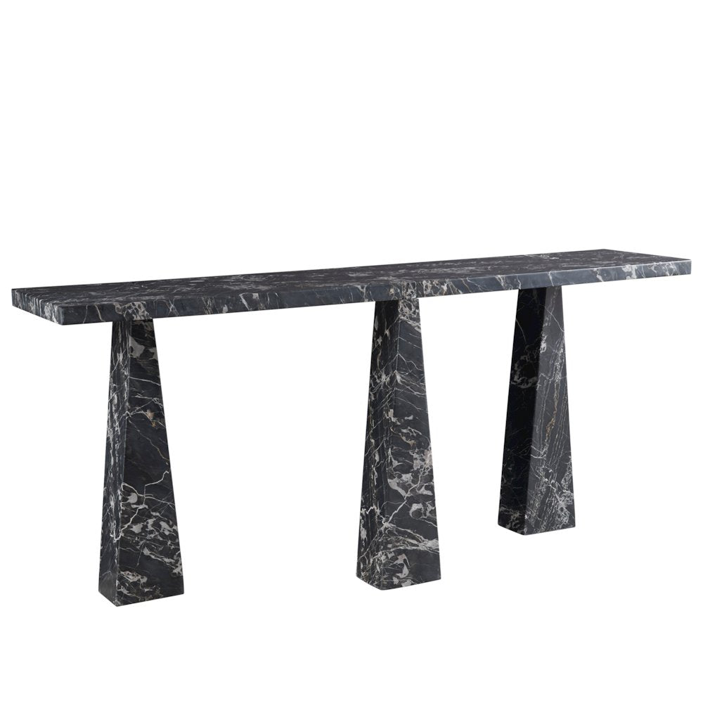 Spectrum Sofa Table In Golden Portoro Marble Color