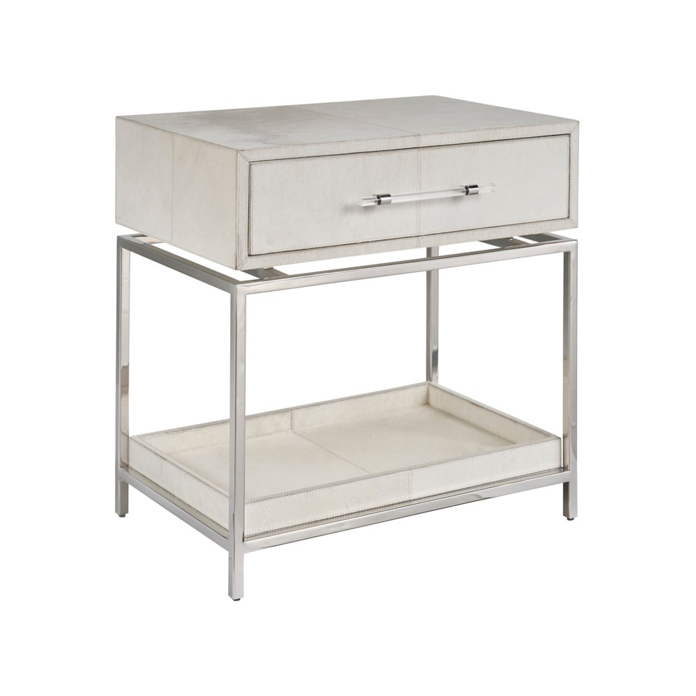 Lyra Nightstand In Polished Nickel Color