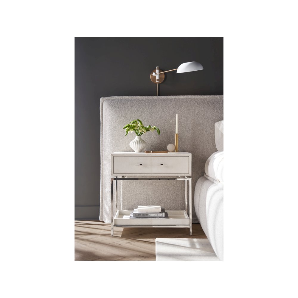 Lyra Nightstand In Polished Nickel Color