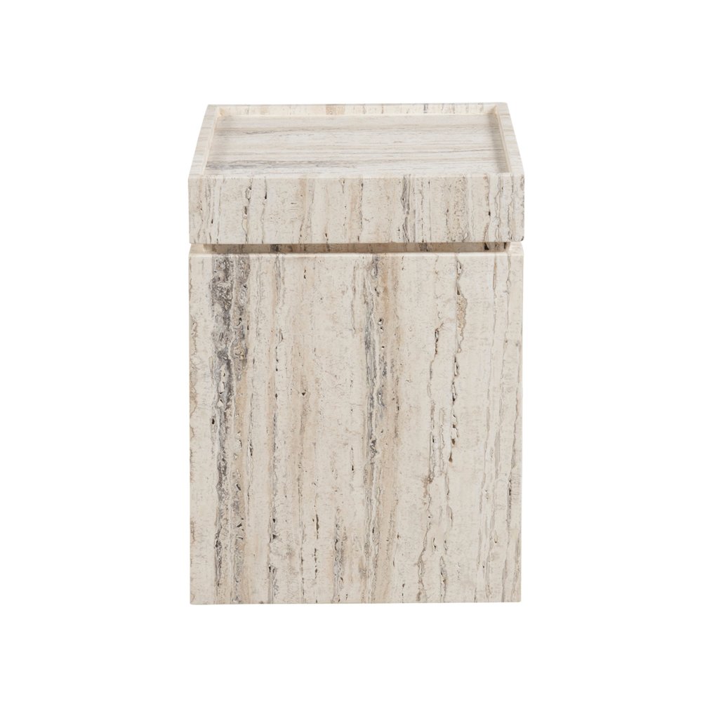 Daxton Accent Table In White Travertine Color