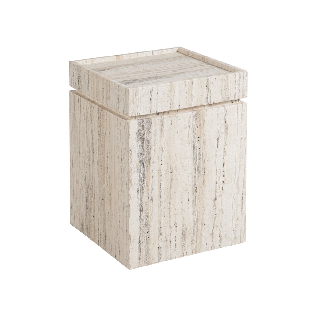 Daxton Accent Table In White Travertine Color