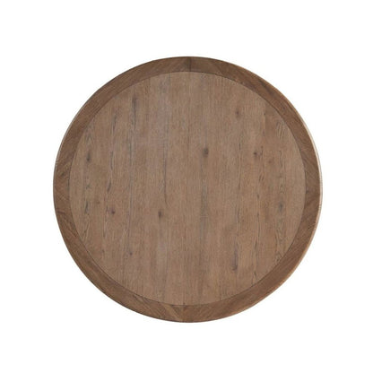 Round Oak Extendable Dining Table with 16" Leaf and Premium Solid Oak