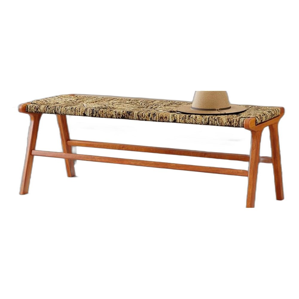 Karson 48" Banana Weave Bench - Caramel - Natural