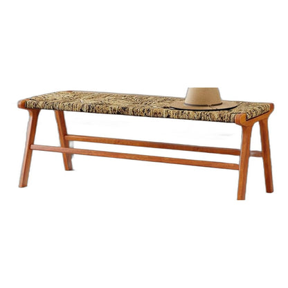 Karson 48" Banana Weave Bench - Caramel - Natural