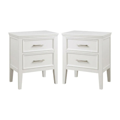 Andover Wood Nightstand in White (Set of 2)