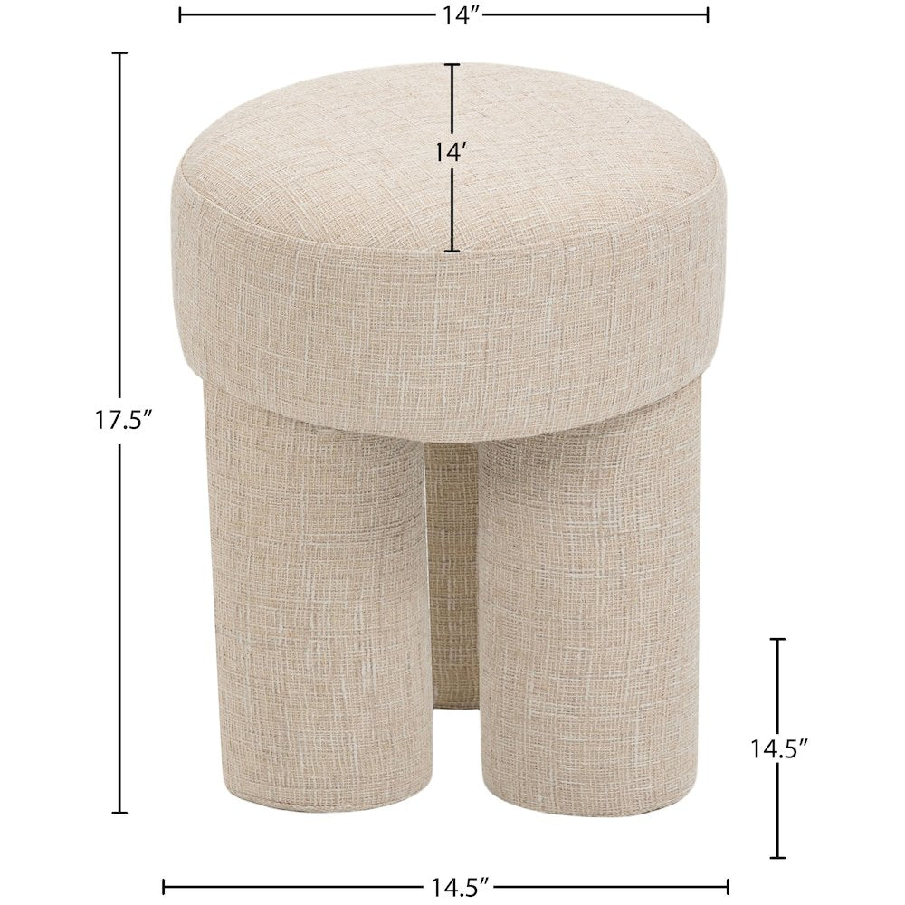 Larson Beige Polyester Fabric Ottoman/Stool