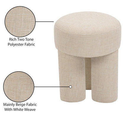 Larson Beige Polyester Fabric Ottoman/Stool