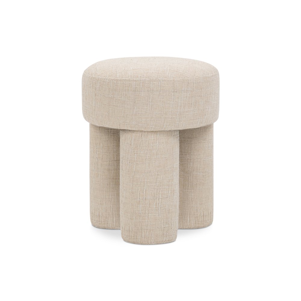 Larson Beige Polyester Fabric Ottoman/Stool