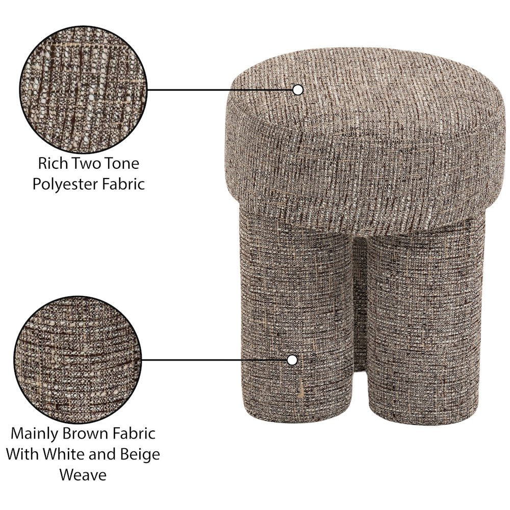 Larson Brown Polyester Fabric Ottoman/Stool
