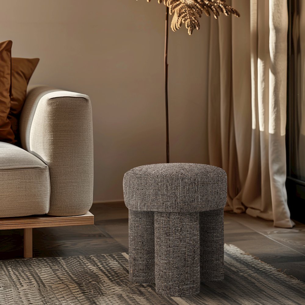 Larson Brown Polyester Fabric Ottoman/Stool