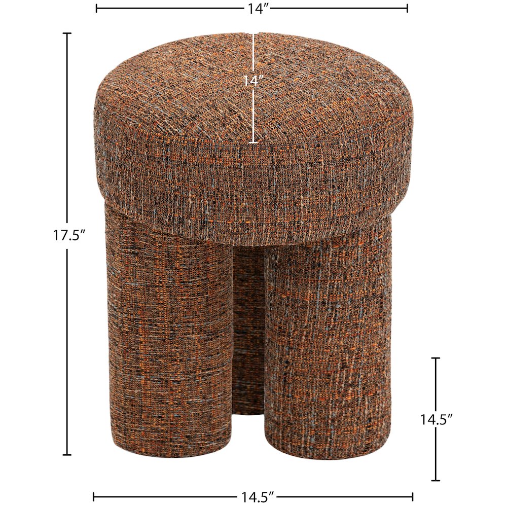 Larson Cognac Polyester Fabric Ottoman/Stool