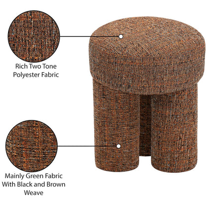 Larson Cognac Polyester Fabric Ottoman/Stool