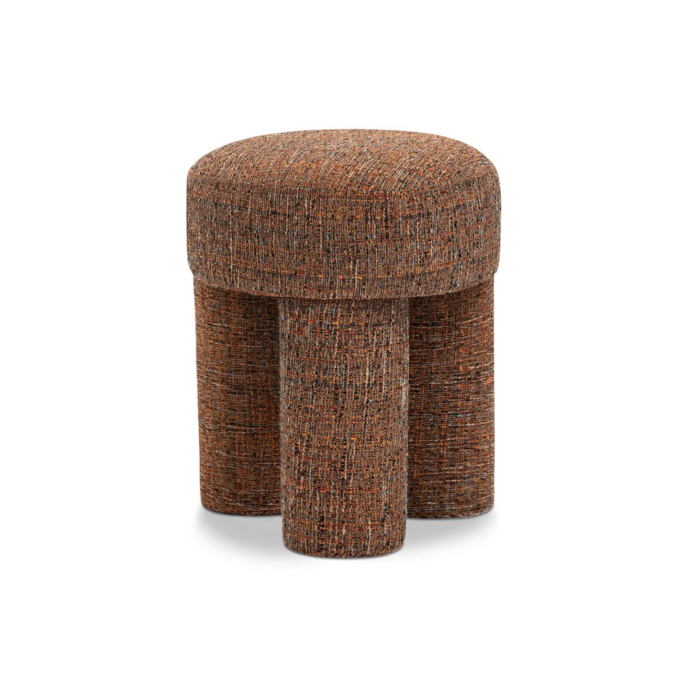 Larson Cognac Polyester Fabric Ottoman/Stool