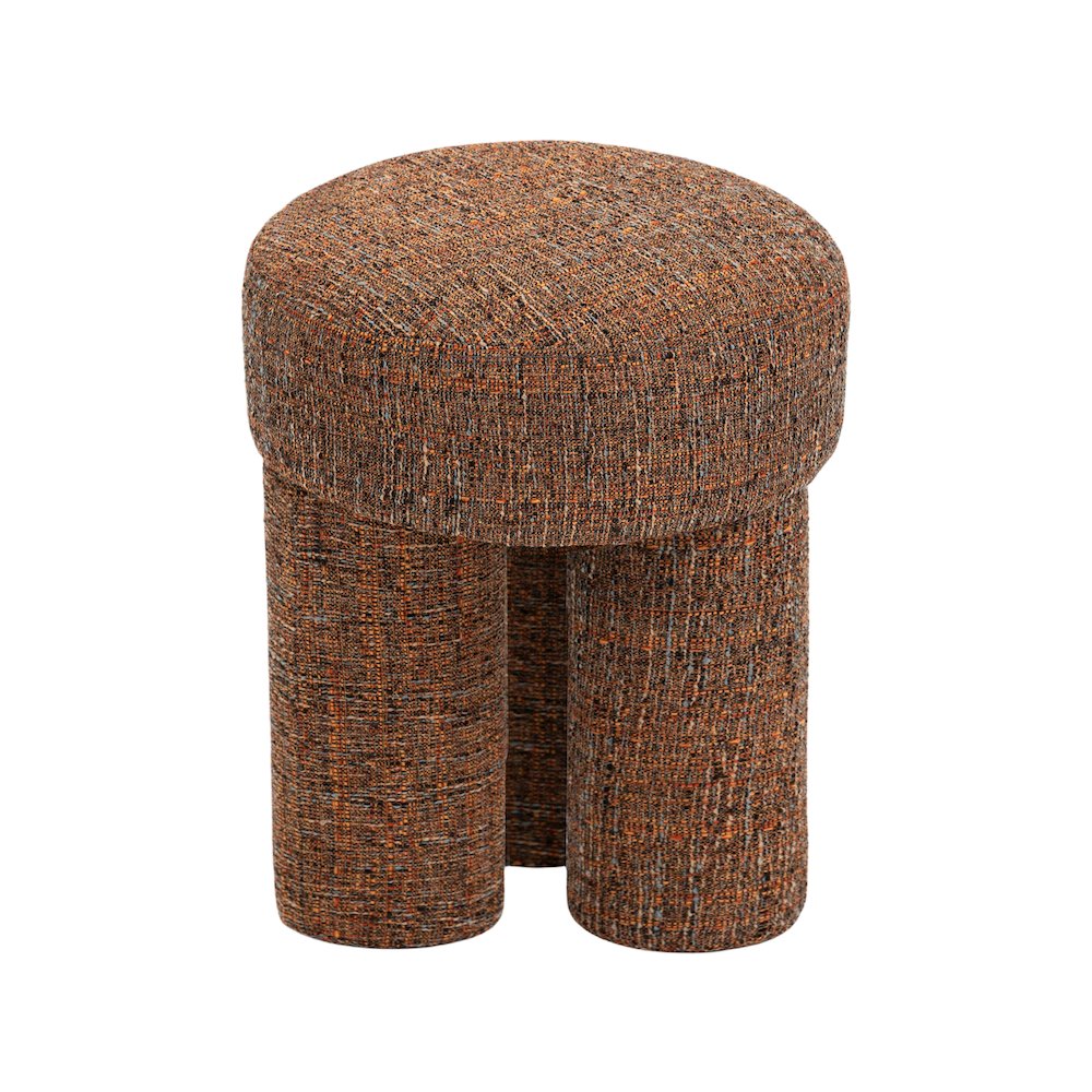 Larson Cognac Polyester Fabric Ottoman/Stool