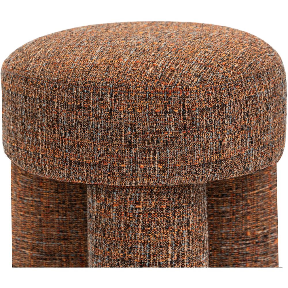 Larson Cognac Polyester Fabric Ottoman/Stool
