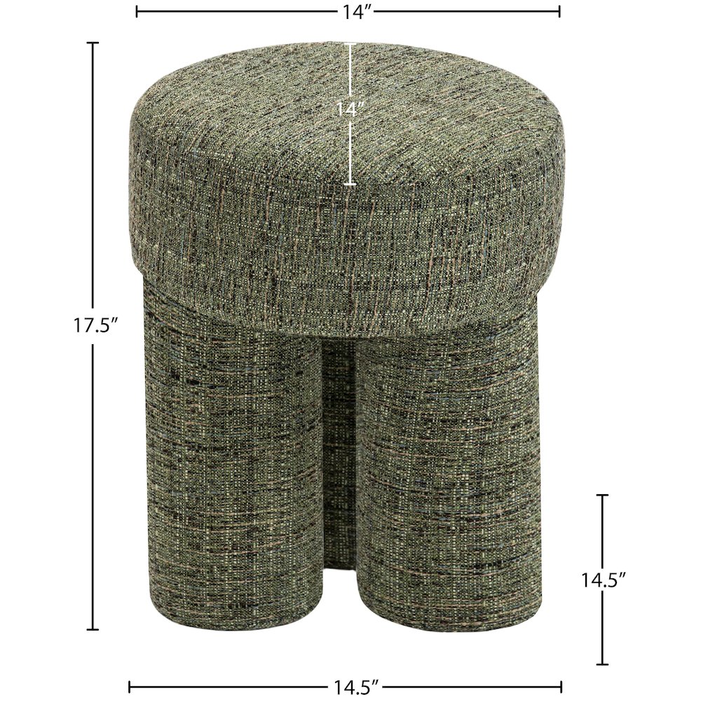 Larson Green Polyester Fabric Ottoman/Stool