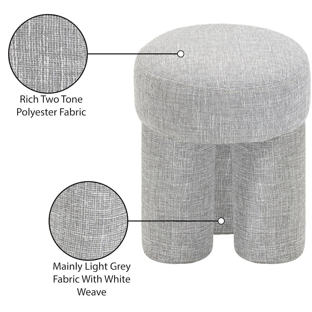 Larson Grey Polyester Fabric Ottoman/Stool