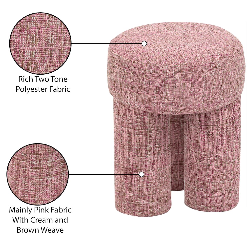 Larson Pink Polyester Fabric Ottoman/Stool