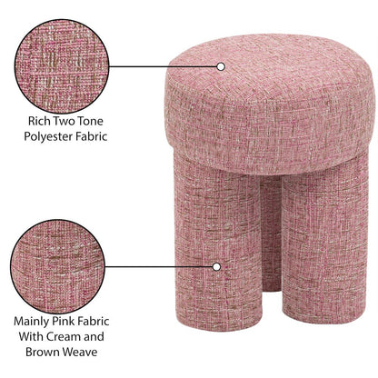 Larson Pink Polyester Fabric Ottoman/Stool
