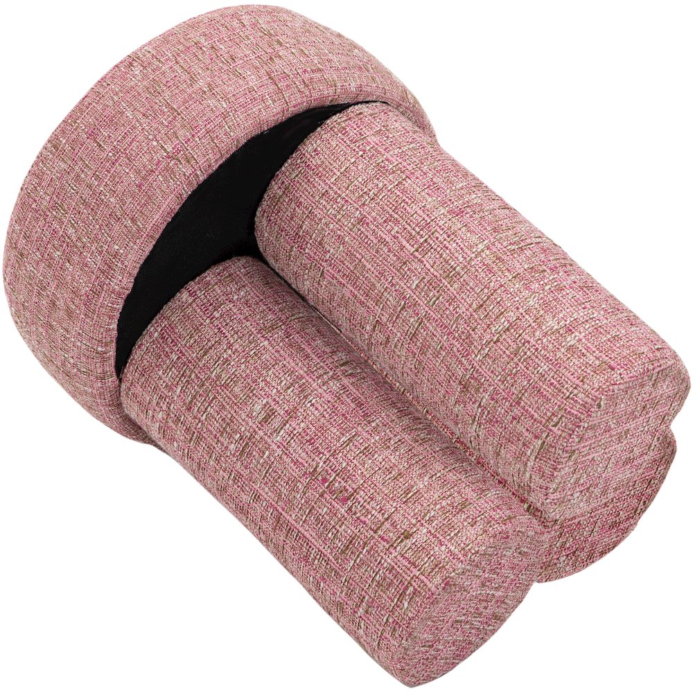 Larson Pink Polyester Fabric Ottoman/Stool